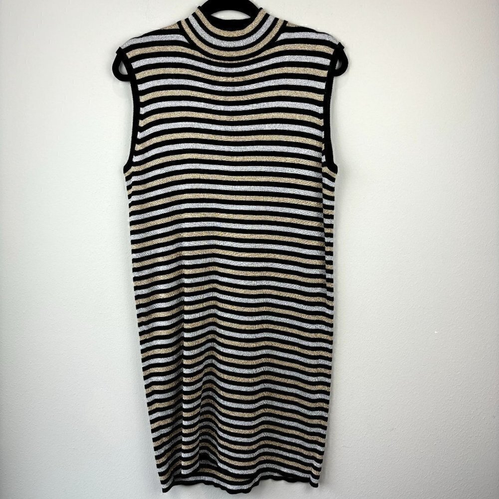 Vintage Bloomingdale's Sleeveless Metallic Knit Dress L